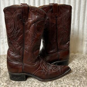 Vtg Texas Imperial Texas Boot Co. brown Leather Western Cowboy Boots size 10 B